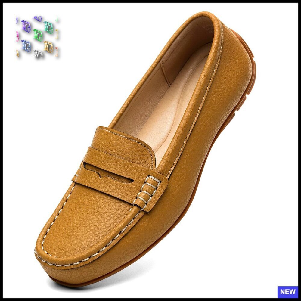 Leather Penny Loafers Slip-Ons Comfortable Lightweight Business Casual Dress